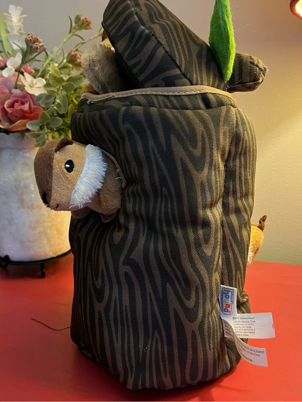 Outward Hound Hide-A-Critter series — Plush Log Hideout with squirrels
